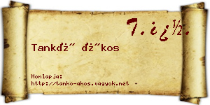 Tankó Ákos névjegykártya